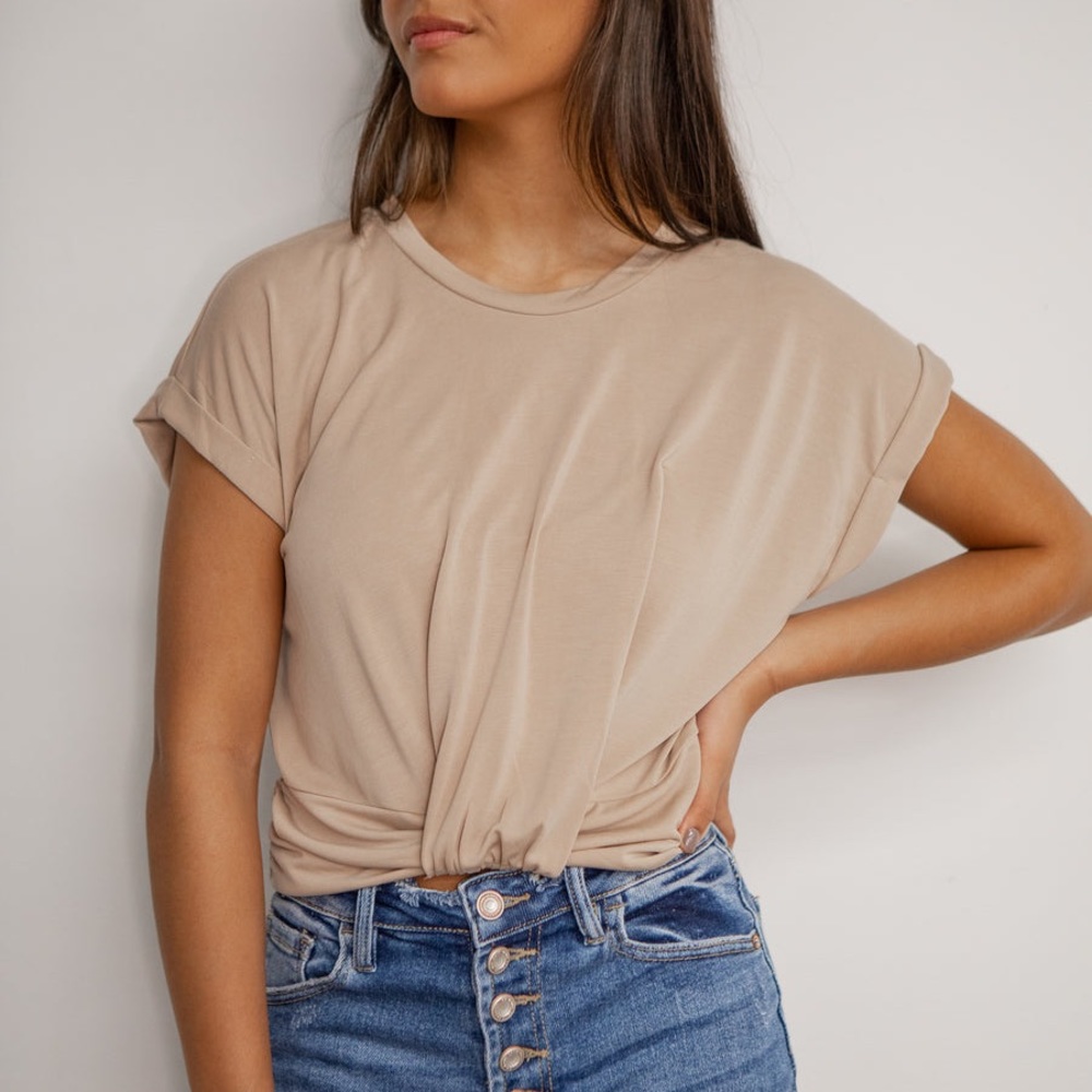 Cropped twist muscle tee